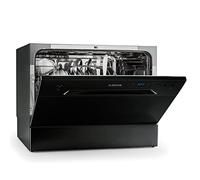 Klarstein Mini Lave-Vaisselle 6 Couverts, Lave-Vaisselle UV Silencieux Compact avec 6 Programmes, de Table pour Maison Bureau Camping, Réservoir & Arrivée d'Eau