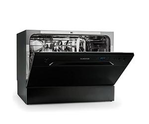 Klarstein Mini Lave-Vaisselle 6 Couverts, Lave-Vaisselle UV Silencieux Compact avec 6 Programmes, de Table pour Maison Bureau Camping, Réservoir & Arrivée d'Eau