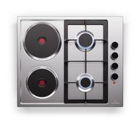 Klarstein MultiChef 60cm Plaque de cuisson mixte gaz electrique 4 Zones Argent