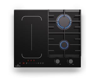 Klarstein MultiChef 60cm Plaque de Cuisson Mixte Gaz Electrique 4 Zones Noir