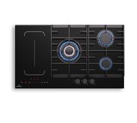 Klarstein MultiChef 90cm Plaque de Cuisson Mixte Gaz Electrique 5 Z Verre Noir