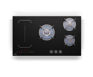 Klarstein MultiChef 90cm Plaque de Cuisson Mixte Gaz Electrique 5 Zones Noir