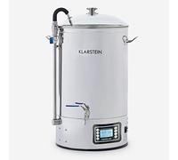 KLARSTEIN Mundschenk - Cuve de brassage, Cuve fermentation bière, MemoryBrew, Ecran LCD, Inox 304, Avec tamis et récipient à grains, Chauffage de 2500 W, 30 L - Argent