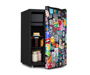 Klarstein Obsidian 68cm 72L Mini Frigo Design Stickerbomb E