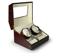 KLARSTEIN Old Marshall - Remontoir, Tourne-Montre, Boîte à Montres, Capacité : 10 Montres Automatique, 2 Supports rotatifs à Deux Places, Gauche-Droite, Modes pré-programmés, Marron-Blanc