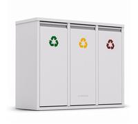 Klarstein Poubelle de cuisine Ordnungshüter – 45 L, en inox, 3 compartiments, à pédale