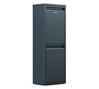 KLARSTEIN Poubelle Double 36 L - Tri Sélectif Cuisine, 2 Compartiments 18 L, Acier Inoxydable, Design Compact, Montage Mural Inclus