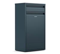 KLARSTEIN Poubelle Cuisine 50 L - Acier Inoxydable avec Tiroir de Rangement, Porte Frontale, Fixation Murale Incluse, Anthracite