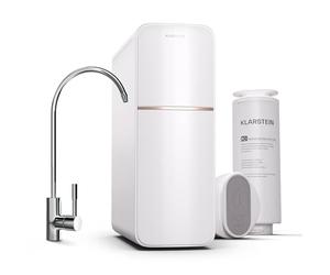Klarstein Osmoseur Eau Potable, Système de Filtration d'Eau par Osmose Inverse Maison, 600GPD Filtre Osmoseur Inverse Domestique 99.99% Pureté, Filtration 5 Etapes, Installation Rapide, Sans Réservoir