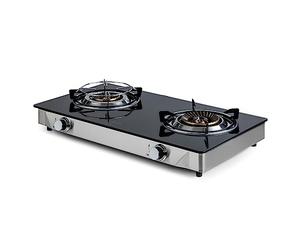 Klarstein Plaque de Cuisson Gaz 2 Feux, Table de Cuisson à Gaz à 2 Brûleurs, Plaque de 7.7 kW, Piano Cuisine en Acier Inoxydable, de Portable, a Cuisine Inox