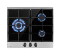 Klarstein Plaque de Cuisson Gaz 3 Feux, Table de Cuisson à Gaz à 3 Brûleurs, Plaque de 6.2 kW, Piano Cuisine en Acier Inoxydable, de Encastrable, a Cuisine Inox