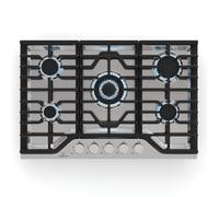 Table de cuisson à gaz - KLARSTEIN - Turbocast - Acier inoxydable - 5 brûleurs - Brûleur wok 3,4 kW
