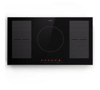 Klarstein Plaque Induction Encastrée 7000W, Plaque de Cuisson Electrique à Induction, Encastrées 4 Feux, Tables de Cuisson, Plaques chauffantes ThermoBoost, Rechaud Electrique Cuisine Noir-Argent