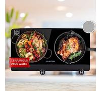 Cookbuddy table de cuisson double 2400 W 5 vitesses vitrocéramique