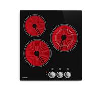 Klarstein Plaque Vitrocéramique 45 cm - 3 Zones, 4700 W, Double Zone, Commande Rotative, Sécurité Enfant & Arrêt Auto, Surface Facile à Nettoyer, Table de Cuisson Vitrocéramique