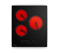 Klarstein Plaque Vitrocéramique - 45 cm, 3 Zones Dont Double, 4100 W, Commande Tactile, Minuterie & Sécurité Enfant, Table de Cuisson Vitrocéramique Compacte Moderne