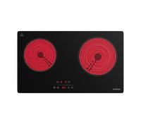 Klarstein Plaque vitrocéramique - 60 cm, Design mince 2 feux VTC avec Commande tactile, Minuterie numérique & Verrouillage parental - Surface vitrée facile à nettoyer