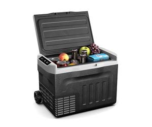 KLARSTEIN PolarForce 30L Glacière - Glacière électrique à Compression, LCD, -20°C à 20°C, Roues Tout-Terrain, poignées Doubles, Mode ECO, idéale pour Camping & Voiture, congélateur