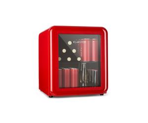 Klarstein PopLife 50cm 48L Frigo Vitrine avec Porte Vitrée Rouge E
