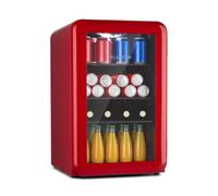 Klarstein PopLife 68cm 70L Frigo à Boisson avec Porte Vitrée Rouge E