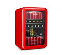 Klarstein PopLife 84cm 115L Frigo à Boisson avec Porte Vitrée Rouge E
