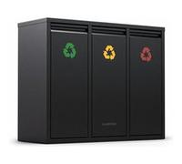 Klarstein Poubelle Cuisine, Poubelle à pédale, Poubelle de Tri, Inox de 45L Noir G