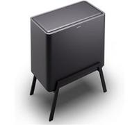 Klarstein Poubelle de Cuisine Poubelle à pédale Poubelle de Tri 40L 2 Compartiments Noir Noir