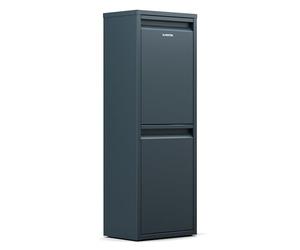 KLARSTEIN Poubelle Double 36 L - Tri Sélectif Cuisine, 2 Compartiments 18 L, Acier Inoxydable, Design Compact, Montage Mural Inclus