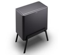 Klarstein Poubelle de cuisine à pédale de tri 40 L 2 compartiments Noir