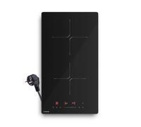 Klarstein Plaque à induction PowerGlide – 2 zones, 3500W, vitrocéramique 30cm, encastrable, noir