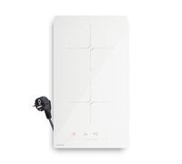 Klarstein PowerGlide Plaque Induction - 2 Zones, 3500W Boost, Plaque Cuisson Induction Encastrable, Curseur Tactile, Minuterie, Sécurité Enfant, Vitrocéramique 30cm, Blanc