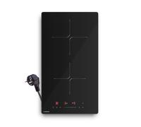 Klarstein PowerGlide Plaque Induction 2 Zones 3500W Plaque encastrable Curseur Tactile Minuterie Vitrocéramique 30cm Noir