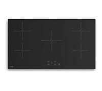 Klarstein PowerGlide Plaque Induction 5 Zones 9800W Curseur Tactile Minuterie Verre Mat Anti-Rayures Plaque Encastrable 90cm