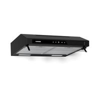 Klarstein Purista Force Hotte aspirante, Hotte murale de cuisine 60 cm, 400 m³/h, Double moteur 2x60 W, Panneau tactile LED, Éclairage LED, Filtre à charbon, CEE C, Noir