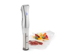 Klarstein Quickstick Pro Cuiseur Vapeur 50-95 à C - Thermoplongeur Pompe sous-vide 1300W - Circulation 3D - minuterie - écran tactile LED - argent