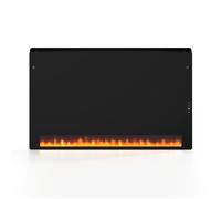 Klarstein Radiateur Infrarouge 1110W - Chauffage électrique Mural Verre Trempé IPX4 Écran LED Effet Flamme Économie d'Énergie