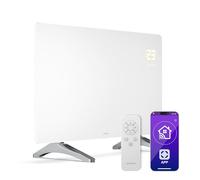 KLARSTEIN Radiateur Infrarouge 480W - Panneau Chauffant Verre, Murale/Autonome, WiFi, Télécommande, Thermostat, Sécurité Enfant, IP43, Chauffage Infrarouge 9m², Blanc