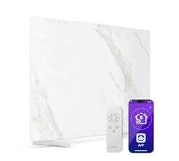 KLARSTEIN Radiateur Infrarouge 600W - Panneau Chauffant Marbre, Thermostat, WiFi, Télécommande, Montage Mural ou Autonome, Sécurité Enfant, IP43, Chauffage Infrarouge Pièce 12m², Blanc