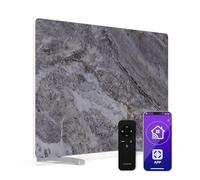 KLARSTEIN Radiateur Infrarouge 600W - Panneau Chauffant Marbre, Thermostat, WiFi, Télécommande, Montage Mural ou Autonome, Sécurité Enfant, IP43, Chauffage Infrarouge Pièce 12m², Gris