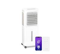 KLARSTEIN Rafraichisseur d’Air, Refroidisseur d’Air Mobile, 10L, Télécommande & App, Ventilateur Climatiseur, Chambre 30m², Minuterie, Nuit, White