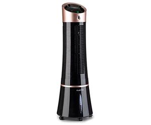 Klarstein Rafraichisseur d'Air Mobile 5 en 1, Refroidisseur d'Air par Evaporation avec Humidificateur, Ventilateur, Ioniseur, Climatiseur Mobile Sans Évacuation, Mode Nuit, 45W, Débit d'Air de 180m³/h