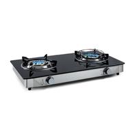 Klarstein Réchaud de camping Barzona 2 2 brûleurs 3 4 kW & 4 3 kW Plaque en verre & boîtier en acier inoxydable
