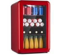 KLARSTEIN PopLife Refroidisseur de boissons - mini-bar, réfrigérateur rétro, 0-10°C, seulement 39 dB, 70 L, écologique, porte à double vitrage, design rétro, rouge