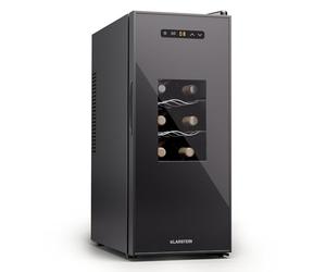 Klarstein Réfrigérateur à vin 1 zone 12 bouteilles 9L Autonome Porte en verre Éclairage intérieur orange