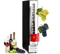 Klarstein - Réfrigérateur à vin 1 zone - Petite armoire à vin encastrée étroite - 20 l - Avec porte en verre - Réfrigérateur pour bouteilles d'intérieur et d'extérieur - 5-22 °C - 7 bouteilles