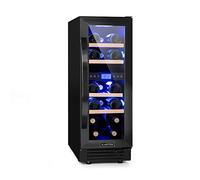 Klarstein Réfrigérateur à vin 2 zones, 53 l, petite armoire à vin encastrée, étroite, avec porte en verre, pour intérieur/extérieur, pour 17 bouteilles