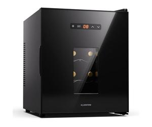 Klarstein Réfrigérateur à vin autoportant, 1 zone, petite armoire à vin, avec porte en verre, réfrigérateur silencieux pour bouteilles de vin et de bière, 5 à 22 °C, 16 bouteilles