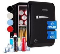 Klarstein Réfrigérateur rétro Audrey Mini 48L 2 étages Mini Frigo Mini bar Noir Noir G