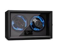 KLARSTEIN Remontoir pour Montres automatiques, Remontoir de Montre Automatique pour 2 Montres, avec Porte en Acrylique, LED Bleues, Remontoir de Montre avec 4 réglages TPJ