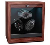 KLARSTEIN Remontoir pour Montres automatiques, Remontoir de Montre Automatique pour 3 Montres, avec Porte en Acrylique, LED Bleues, Remontoir de Montre avec 4 réglages TPJ